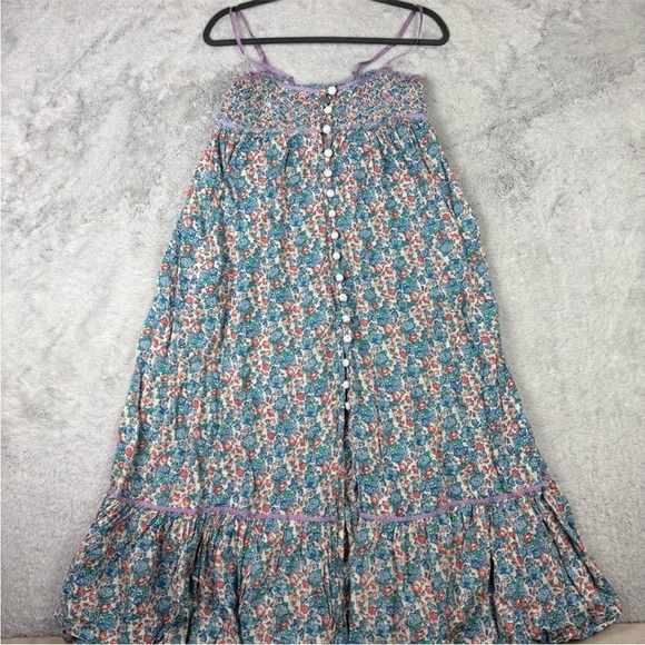 Free People Blue and White Smocked Resort Sundress - Picture 3 of 8